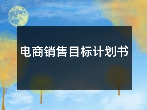電商銷售目標(biāo)計(jì)劃書