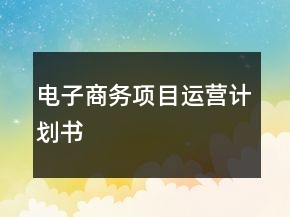 電子商務(wù)項目運營計劃書