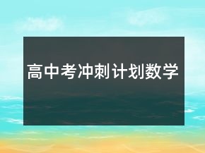 高中考沖刺計劃數(shù)學