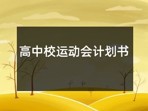 高中校運動會計劃書
