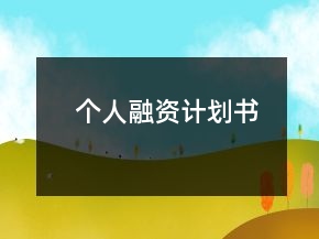 個人融資計(jì)劃書