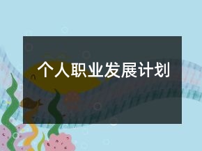 個人職業(yè)發(fā)展計劃
