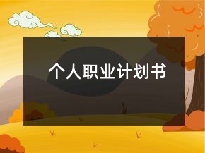個人職業(yè)計(jì)劃書