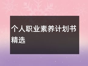 個人職業(yè)素養(yǎng)計(jì)劃書精選