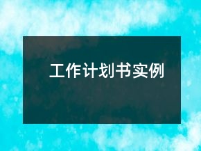 工作計(jì)劃書(shū)實(shí)例