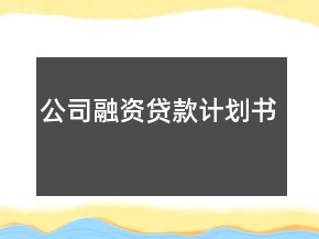 公司融資貸款計(jì)劃書