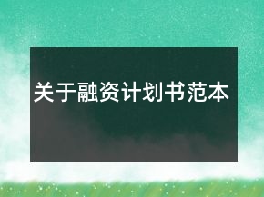 關(guān)于融資計(jì)劃書(shū)范本