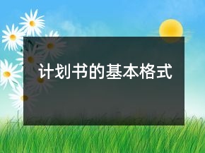 計(jì)劃書的基本格式