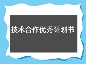 技術(shù)合作優(yōu)秀計劃書