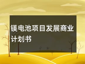 鎂電池項(xiàng)目發(fā)展商業(yè)計(jì)劃書