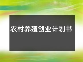 農(nóng)村養(yǎng)殖創(chuàng)業(yè)計(jì)劃書