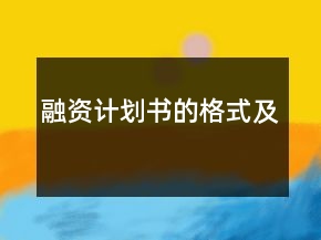融資計(jì)劃書(shū)的格式及