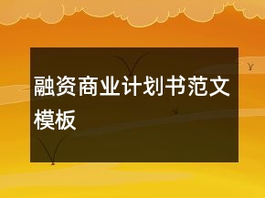 融資商業(yè)計(jì)劃書范文模板