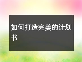 如何打造完美的計(jì)劃書