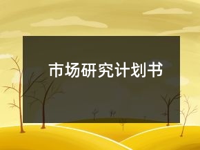 市場研究計劃書