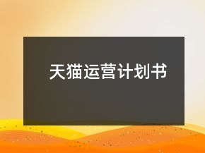 天貓運營計劃書