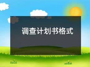 調(diào)查計(jì)劃書格式