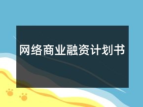 網(wǎng)絡(luò)商業(yè)融資計(jì)劃書(shū)