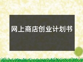 網(wǎng)上商店創(chuàng)業(yè)計劃書