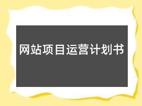 網(wǎng)站項(xiàng)目運(yùn)營(yíng)計(jì)劃書