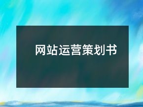 網(wǎng)站運(yùn)營(yíng)策劃書