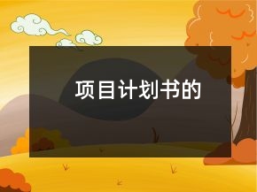 項(xiàng)目計(jì)劃書的