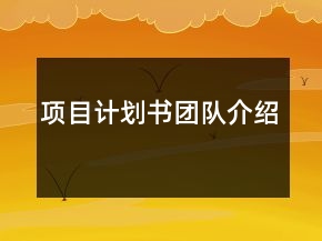 項(xiàng)目計(jì)劃書團(tuán)隊(duì)介紹