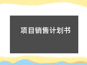 項(xiàng)目銷售計(jì)劃書