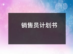 銷售員計(jì)劃書