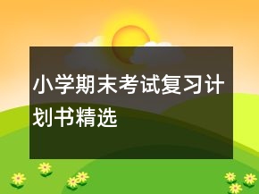 小學期末考試復習計劃書精選