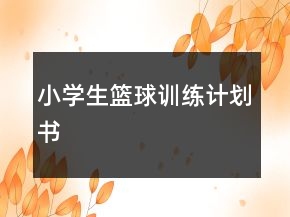 小學(xué)生籃球訓(xùn)練計(jì)劃書
