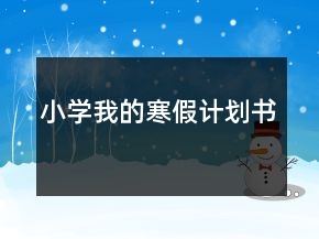 小學(xué)我的寒假計劃書