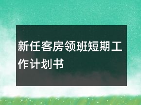新任客房領(lǐng)班短期工作計(jì)劃書