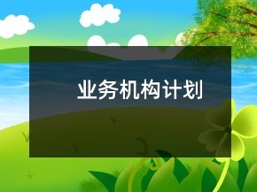 業(yè)務機構計劃
