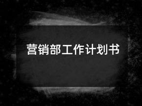 營銷部工作計(jì)劃書