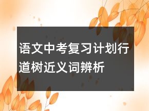 語文中考復(fù)習(xí)計(jì)劃行道樹近義詞辨析