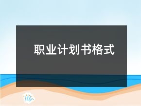 職業(yè)計劃書格式