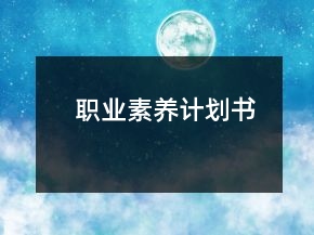 職業(yè)素養(yǎng)計劃書