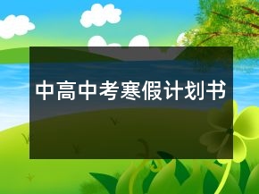 中高中考寒假計(jì)劃書