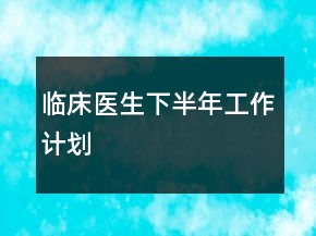 臨床醫(yī)生下半年工作計劃