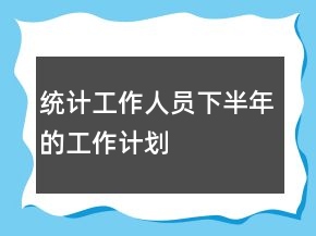 統(tǒng)計工作人員下半年的工作計劃