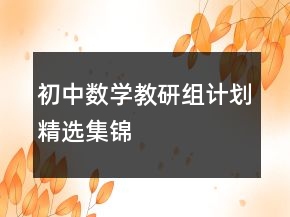 初中數(shù)學(xué)教研組計(jì)劃精選集錦