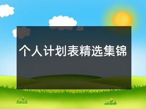 個(gè)人計(jì)劃表精選集錦