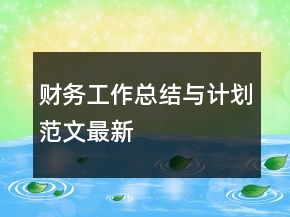 財(cái)務(wù)工作總結(jié)與計(jì)劃范文最新