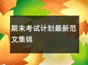 期末考試計(jì)劃最新范文集錦