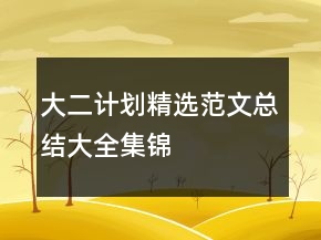 大二計劃精選范文總結(jié)大全集錦