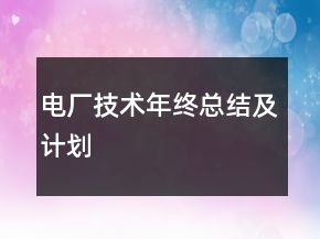 電廠技術(shù)年終總結(jié)及計(jì)劃