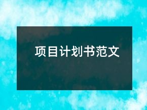 項目計劃書范文