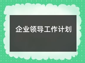 企業(yè)領(lǐng)導(dǎo)工作計劃