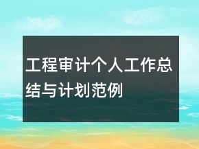 工程審計(jì)個(gè)人工作總結(jié)與計(jì)劃范例